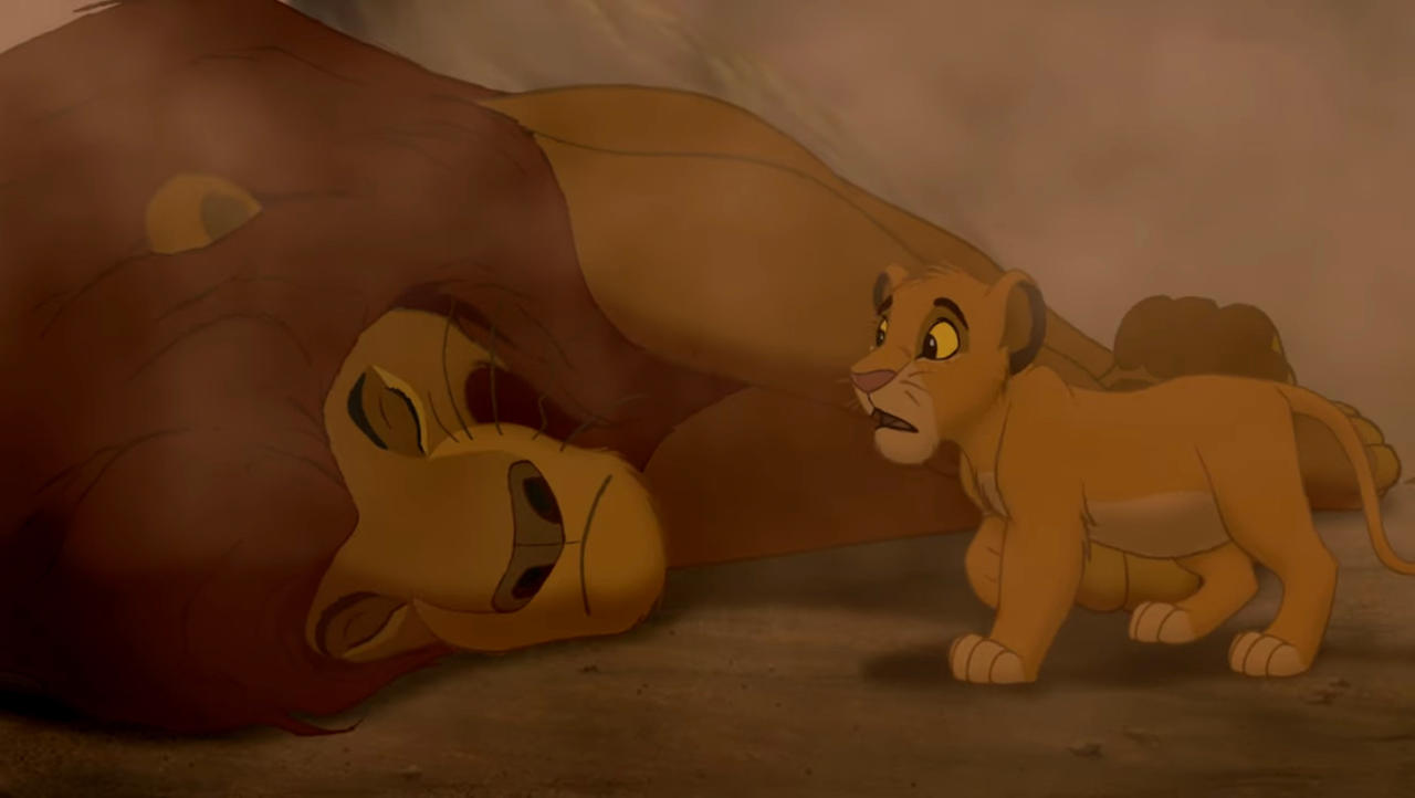 Simba Ghost Lion king 1994: Simba finds Mufasa by kaelynturtle350 on DeviantArt