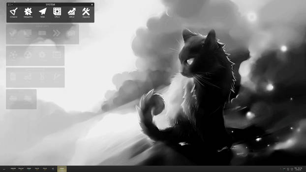 Current Desktop - Minimal Black and White ((meow))