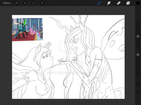 Princess Cadence vs. Queen Chrysalis WIP