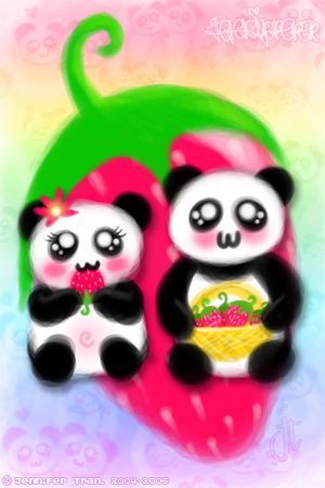 Panda Love Strawberries