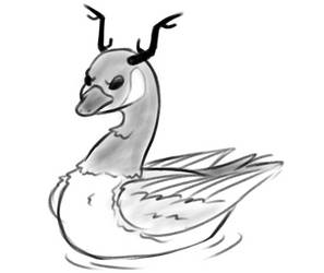 Dungeon Doodles - goose with antlers