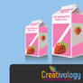 Free Vector Strawberry Milk Pack