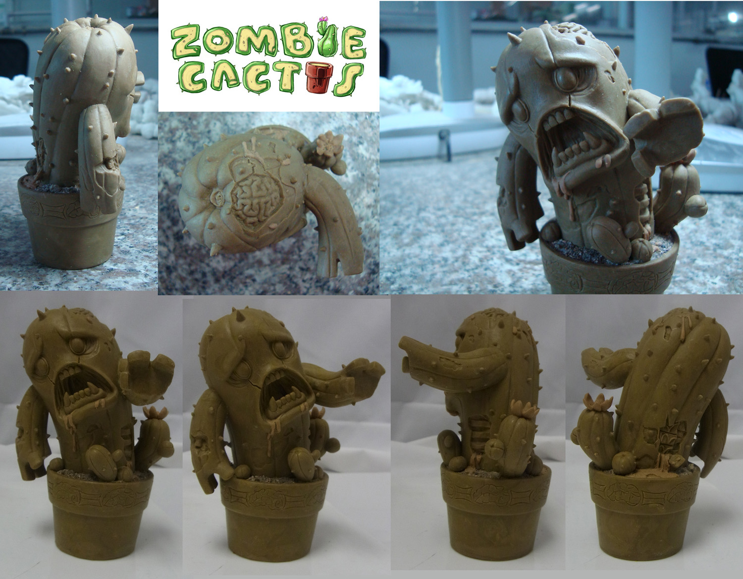 Zombie Cactus Toy Sculpts