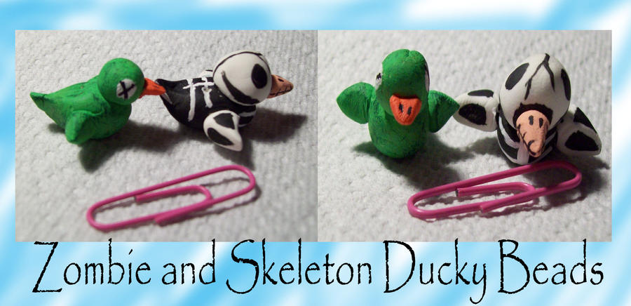 Zombie and Skeleton Ducky Bead