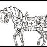 SteamPunk Unicorn line art