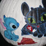 Stitch and Toothless pumpkin finished