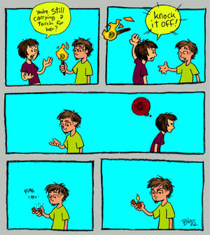 holding a torch