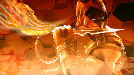 Mortal Kombat's Scorpion - Flaming Wallpaper Manip