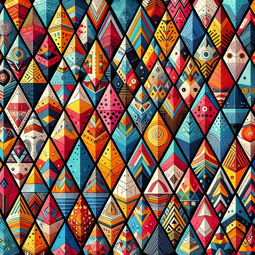 Colorful triangles next to each other by MyArtExposition on DeviantArt