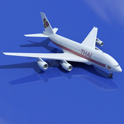 3d Model of Airbus A380 Thai