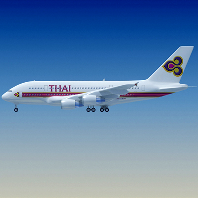 3d Model of Airbus A380 Thai