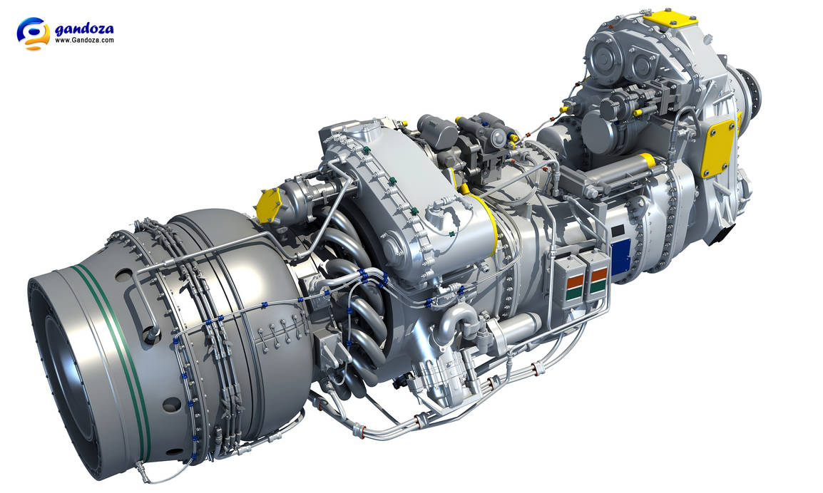 Pratt and Whitney Turboprop Engine 3D Model by Gandoza on DeviantArt