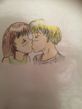 anime couple kiss