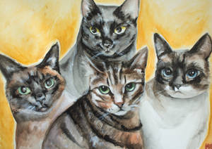 Cat Family by MarieRaine