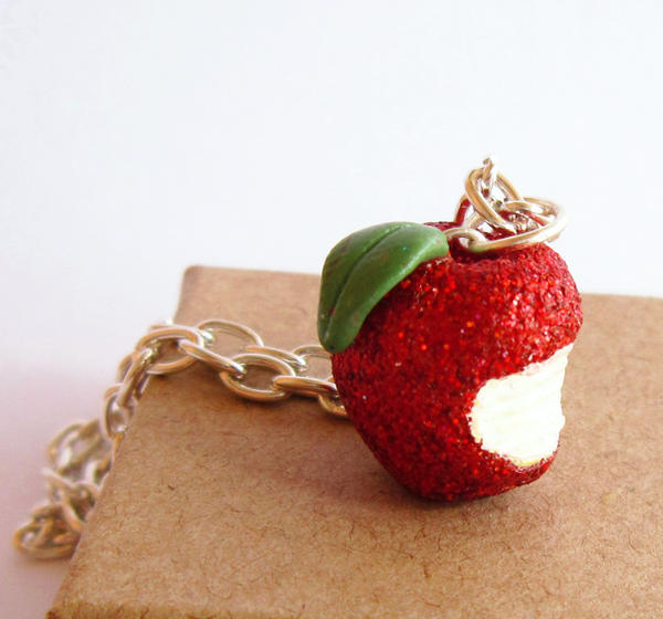 Bitten Apple Necklace