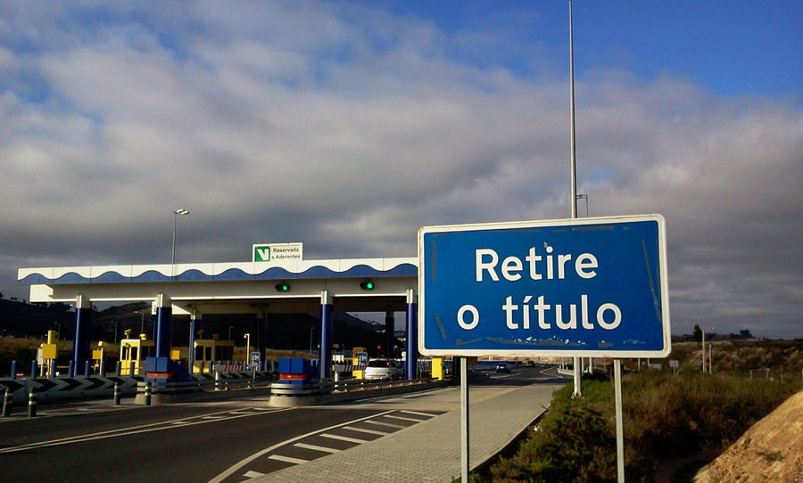 grey clouds on highway toll