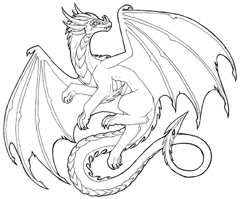 Flying Dragon Lineart- FREE TO USE