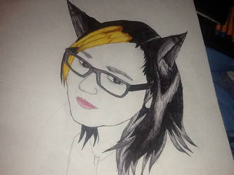 A girl with cat ears