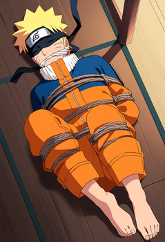 Naruto Uzumaki tied up, gagged, and blindfolded 4