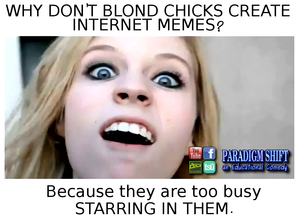 Why Don't Blond Chicks Create Internet Memes?
