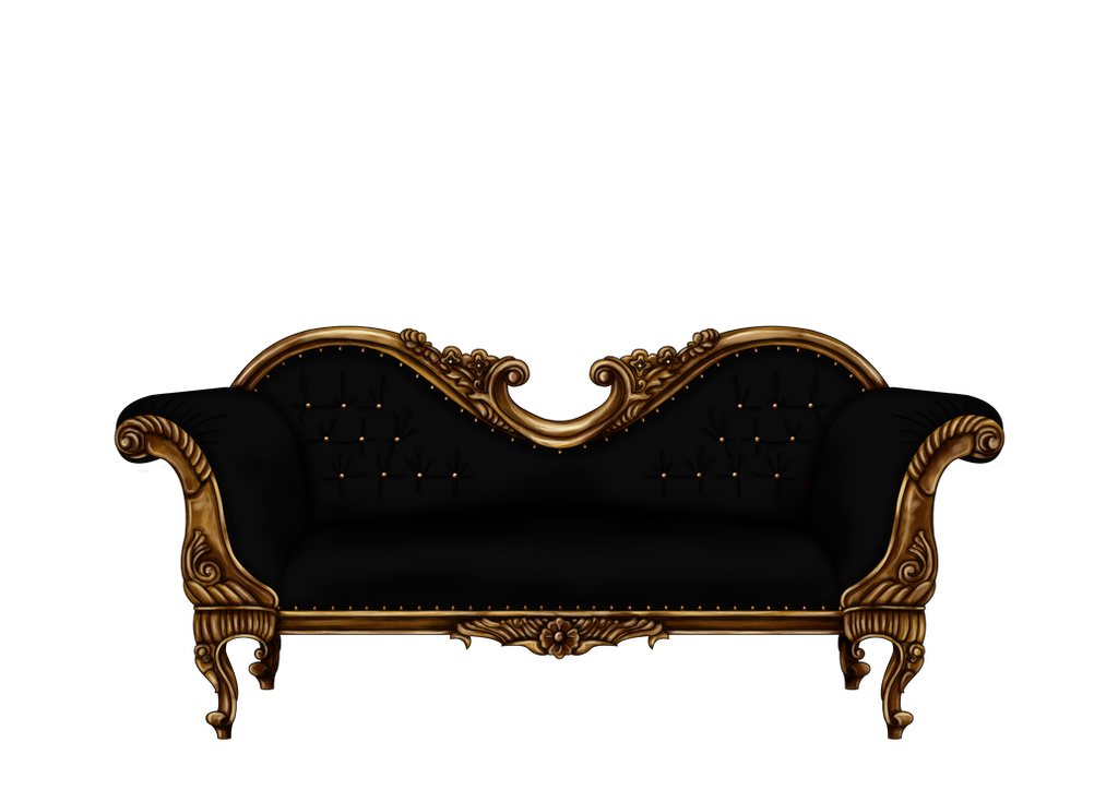 Baroque Sofa in Black PNG by Yagellonica on DeviantArt