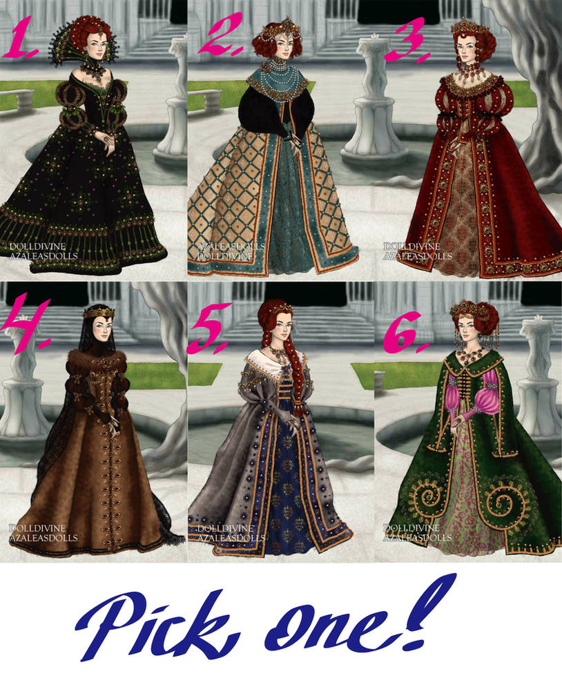 RedQueen Gown Choices by Yagellonica on DeviantArt