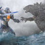 Godzilla vs Gipsy Avenger in the ocean