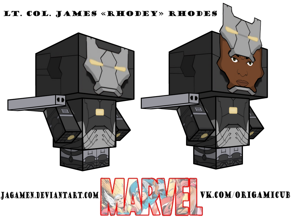 Ltcol Rhodes Lt. Col. James Rhodes Cubeecraft Iron Man by JagaMen on DeviantArt