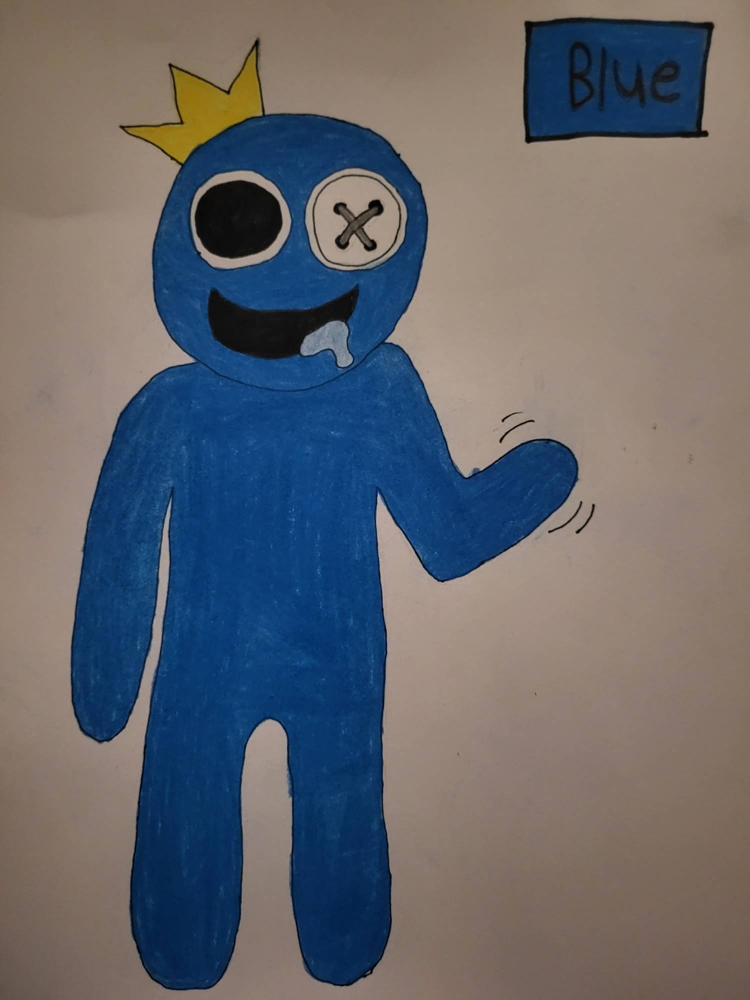 My drawing of the Blue Rainbow Friend