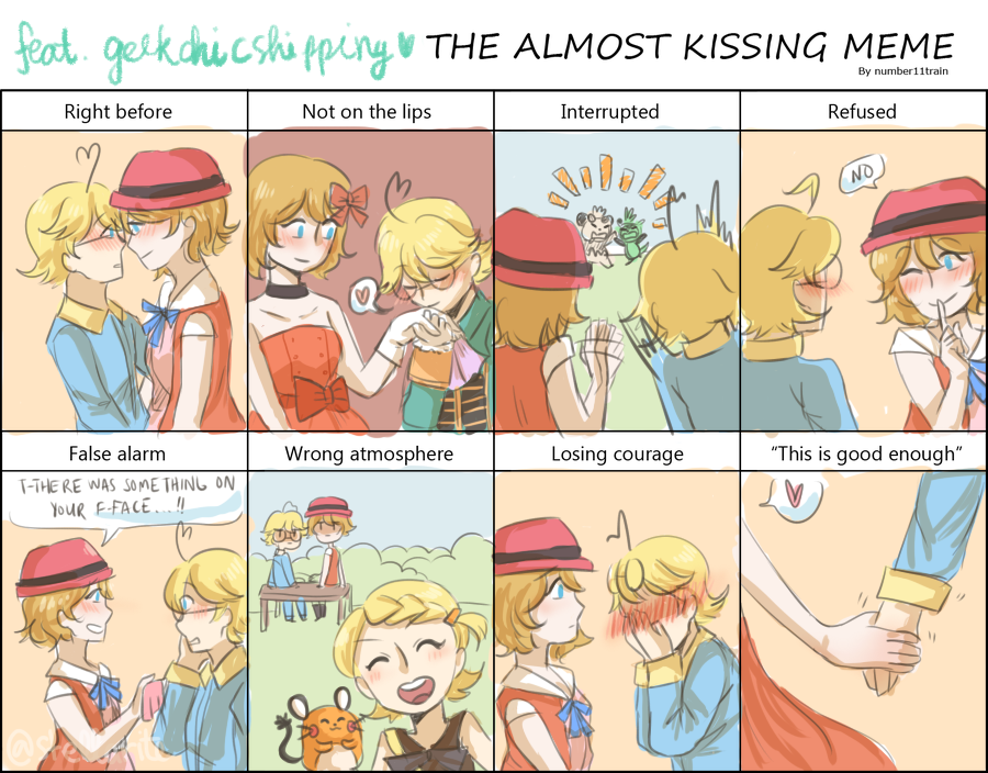 almost kissing meme // geekchicshipping