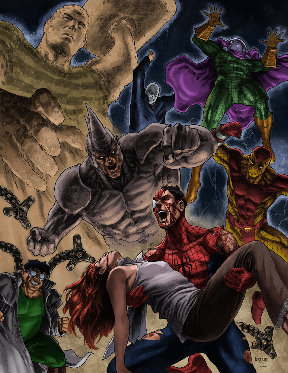 Spiderman vs Sinister Six by SamDelaTorre on DeviantArt