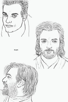 Obi-Wan Kenobi Smiling Sketches