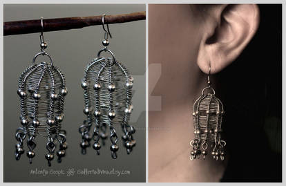 Wire cage earrings