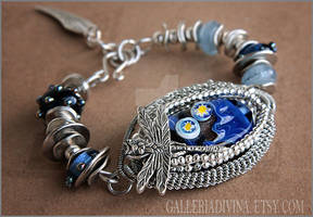 Lampwork wire wrapped Dragonfly bracelet