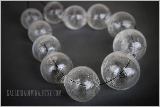 Big blown glass beads in clear