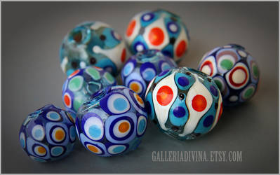 Big blown glass beads - Multicolor