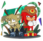 STH: Knux and his guard dog by JaredSteeleType