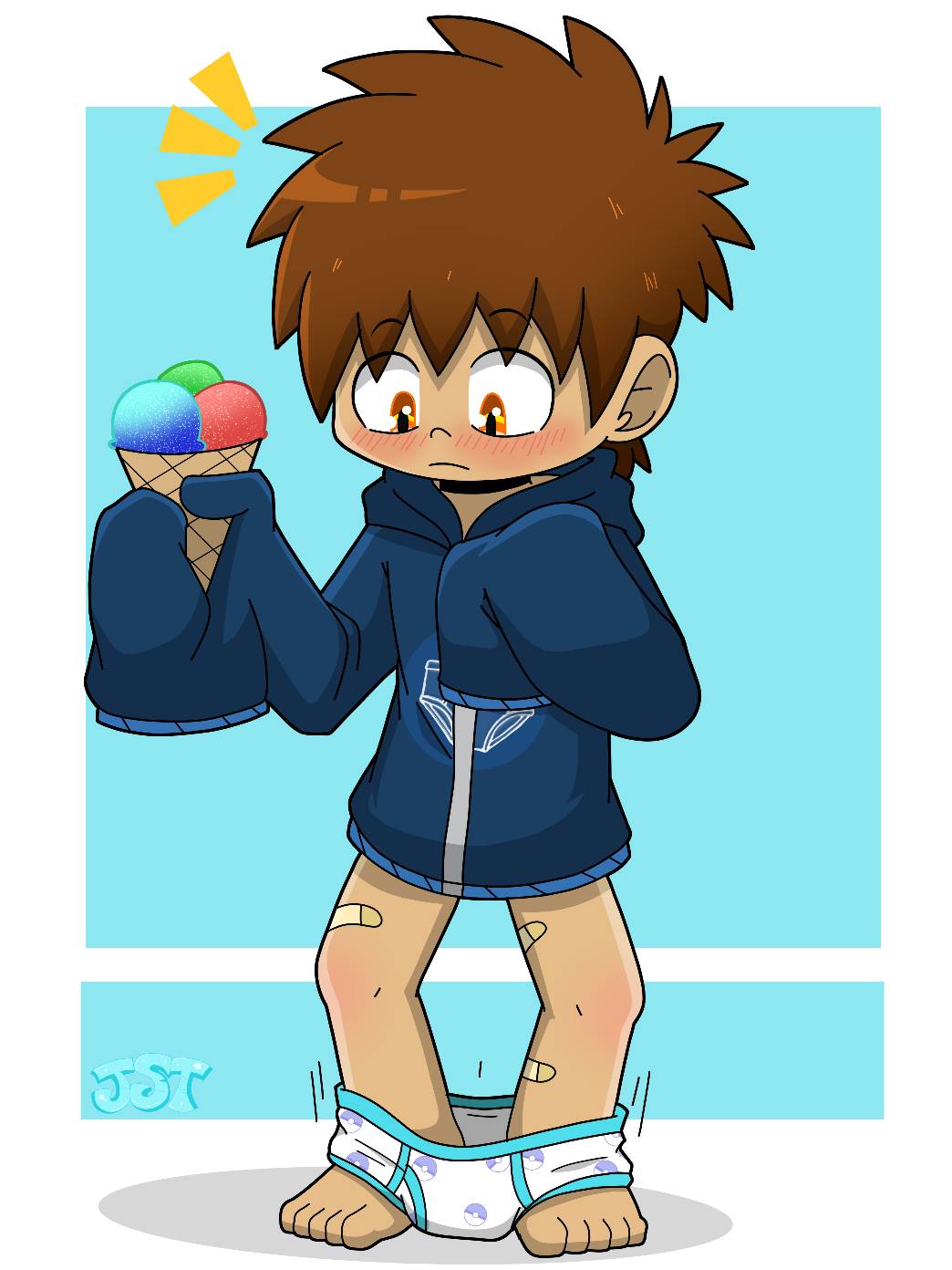boy pantsed Kevin doodle: Pantsed troubles by JaredSteeleType on DeviantArt
