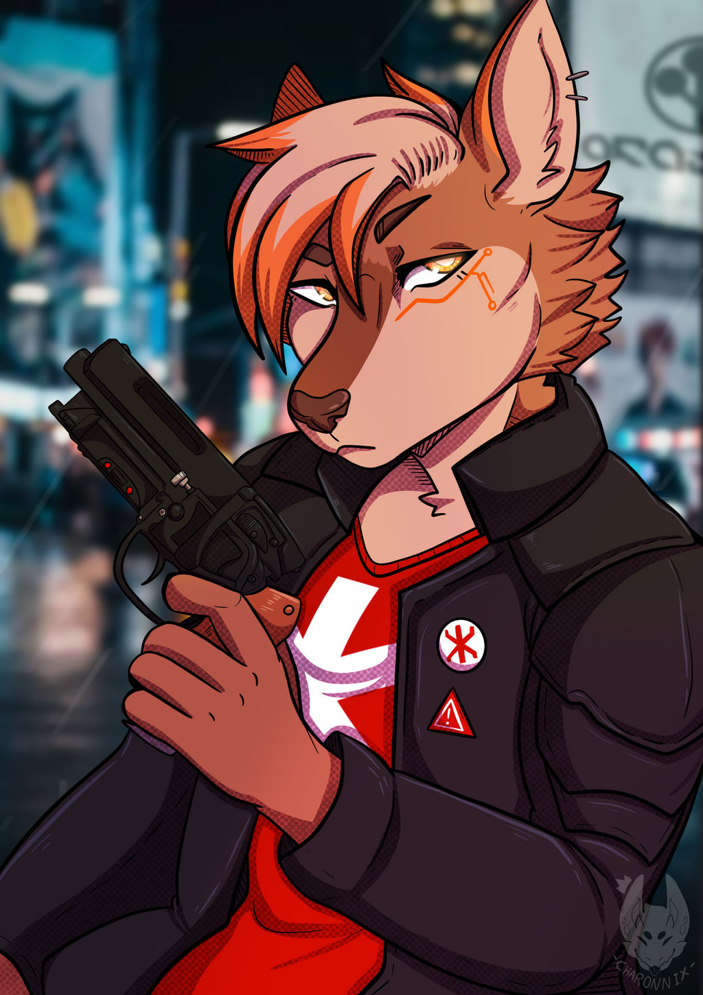 Computer Wolf Deviantart Cyberwolf by CharonNix on DeviantArt