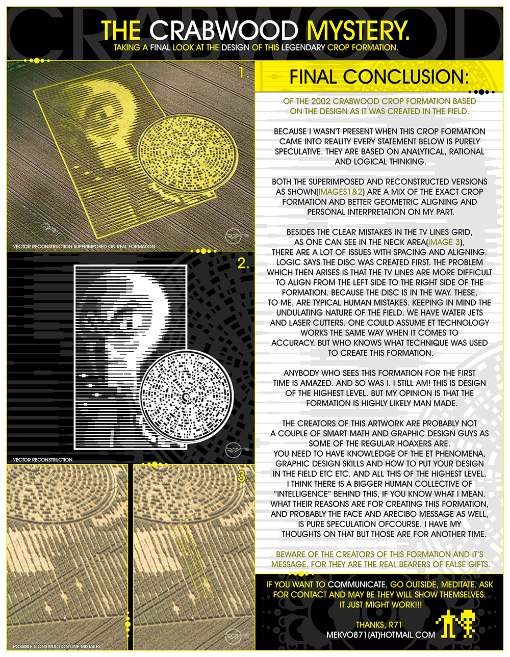 The Crabwood Alien Disc Crop Formation Mystery. by R71