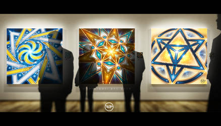 Backlit Geometric Art Gallery.