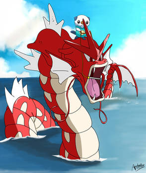 Gyarados Shiny with an Oshawott