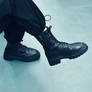 Black rainy gothic boots