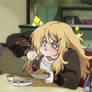 Marine eats Rin's food