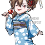 Chibi Kim in a kimono