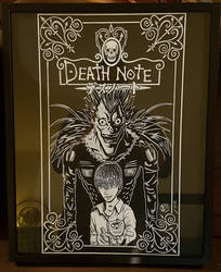 Death Note commision black and white