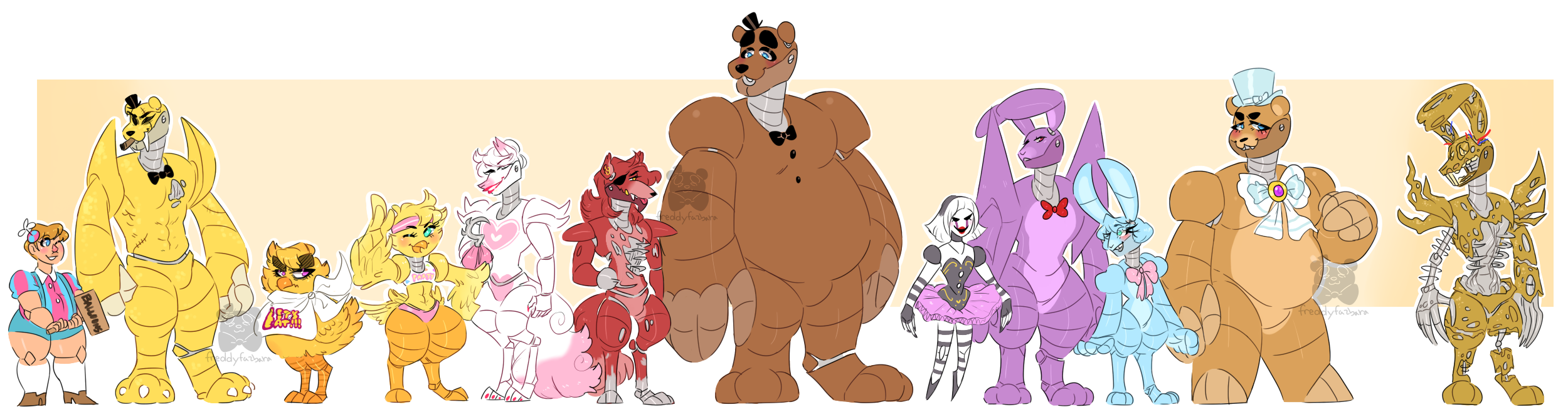 FNAF Height Chart (Phantoms Not Included) by FNASMia521 on DeviantArt