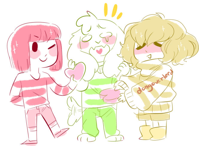 frisk chara and asriel by dongoverlord on DeviantArt