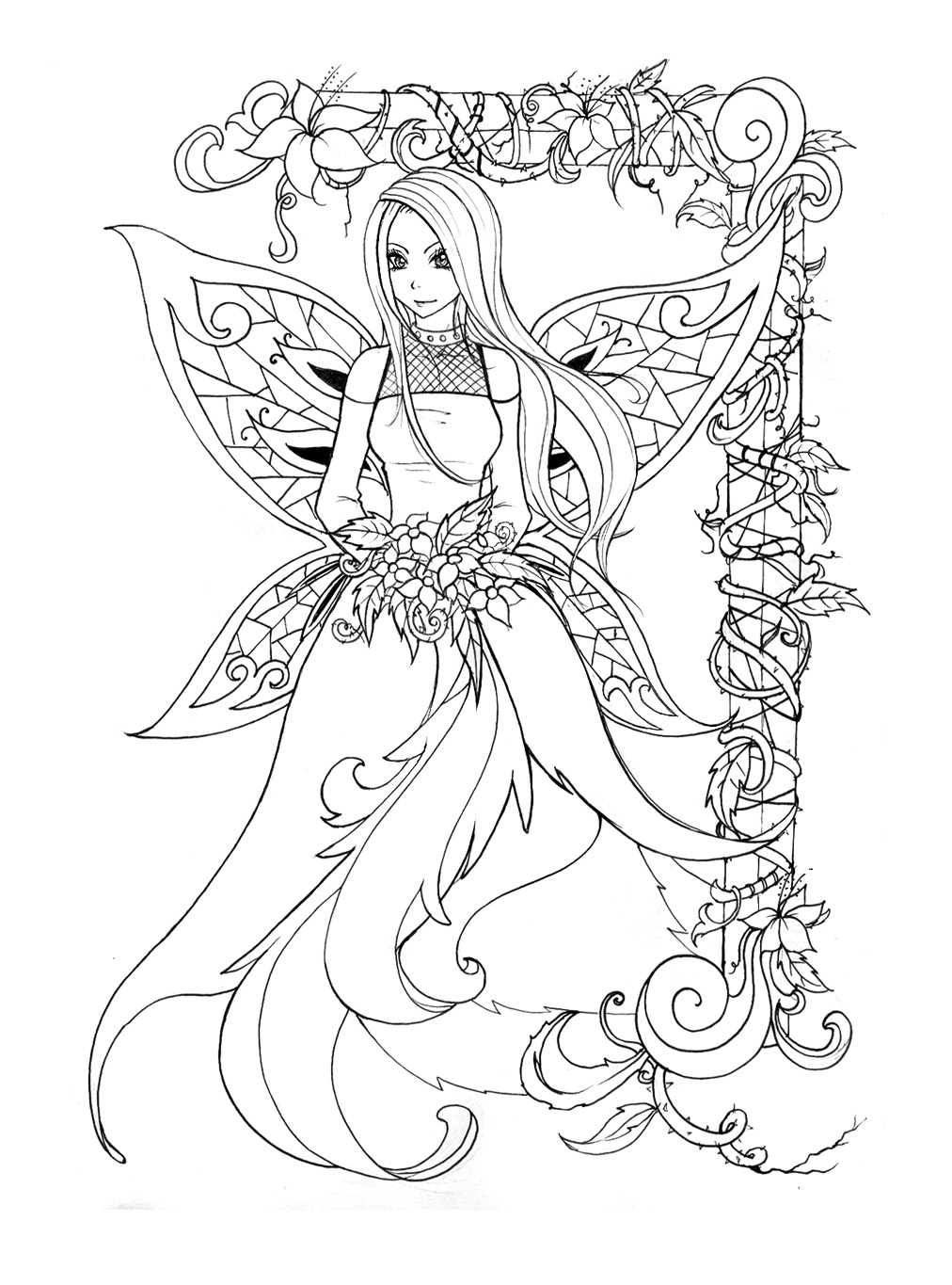 Lineart Fairy pic by back2life on DeviantArt