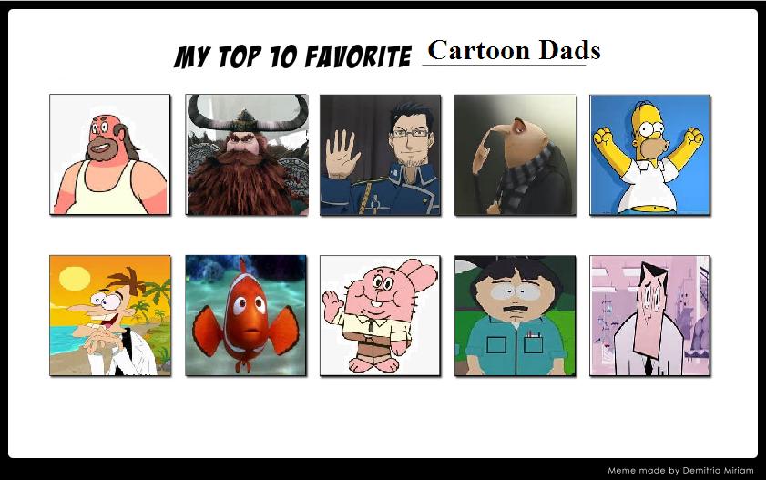 Top Ten Cartoon Dads by mlp-vs-capcom on DeviantArt